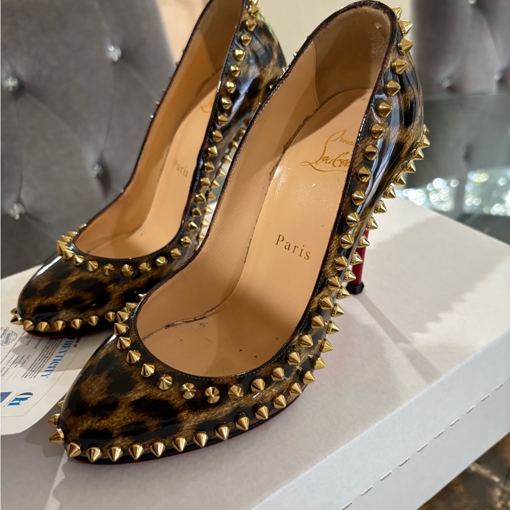 Christian Louboutin Leopard Spiked Heels